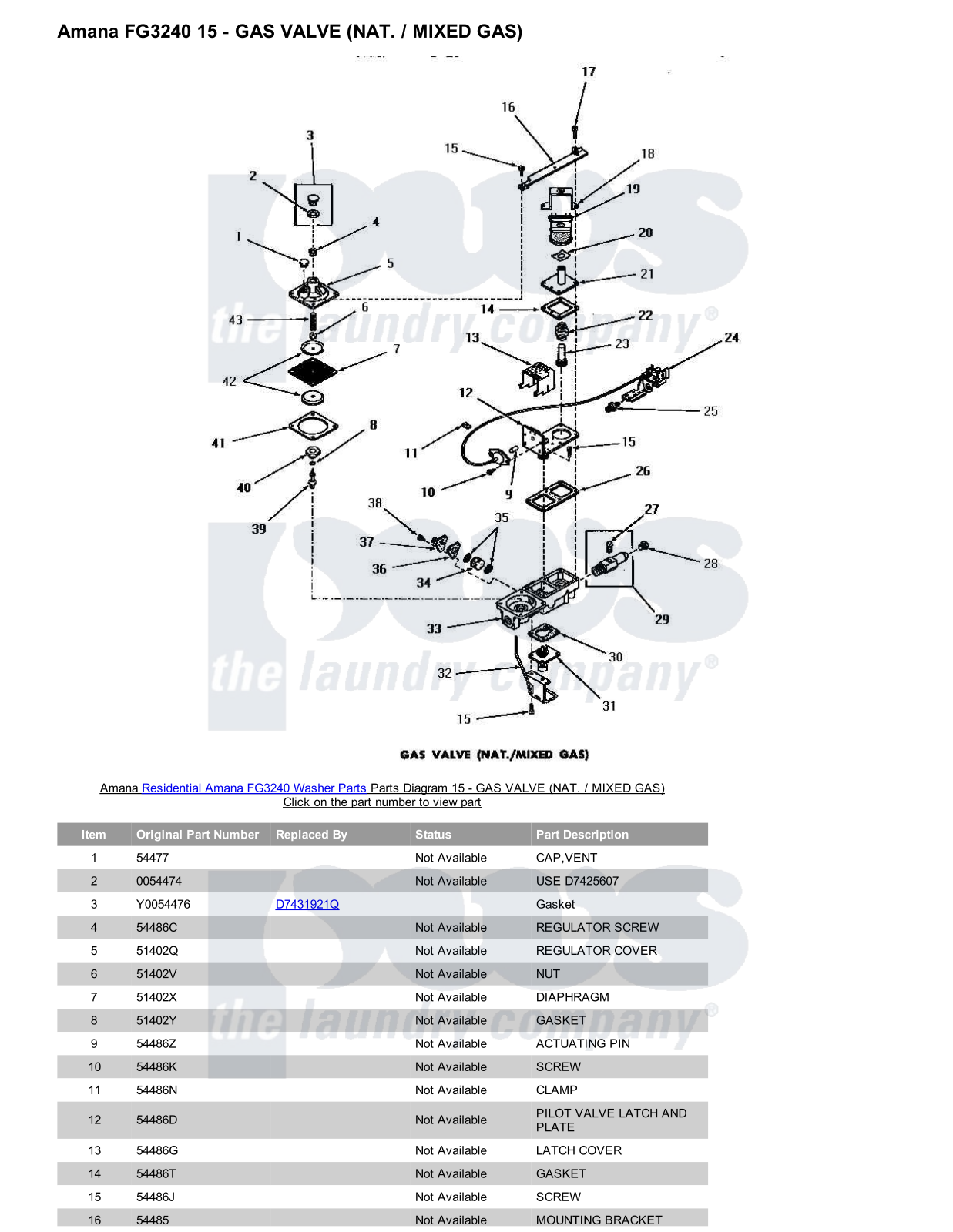 Amana FG3240 Parts Diagram