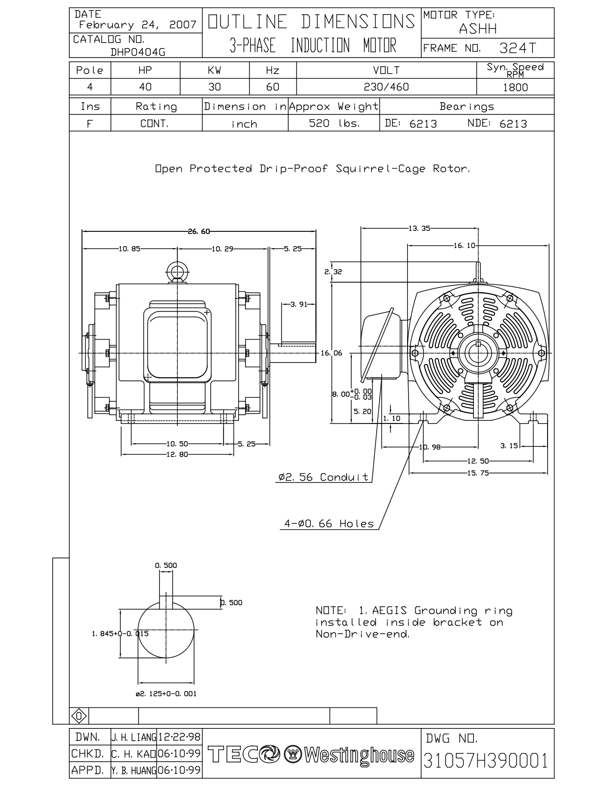 Teco DHP0404G Reference Drawing