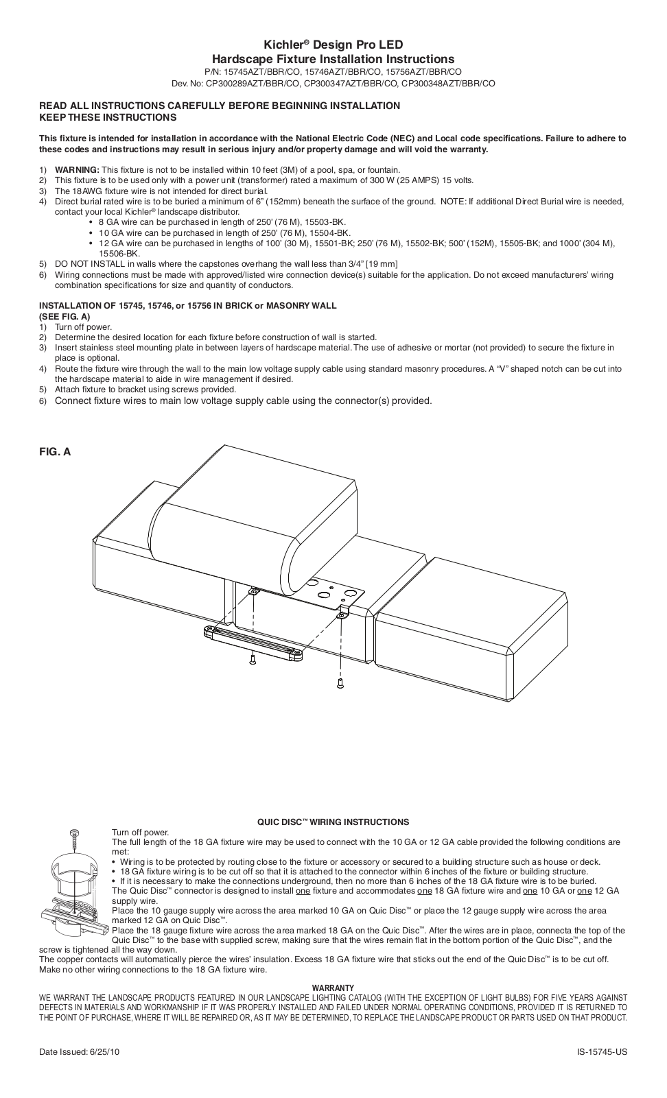 Kichler 15745 User Manual