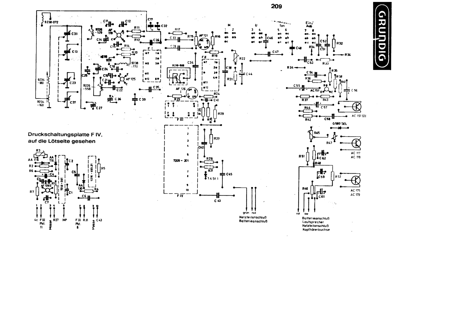 Grundig record boy 209 pcb schematic