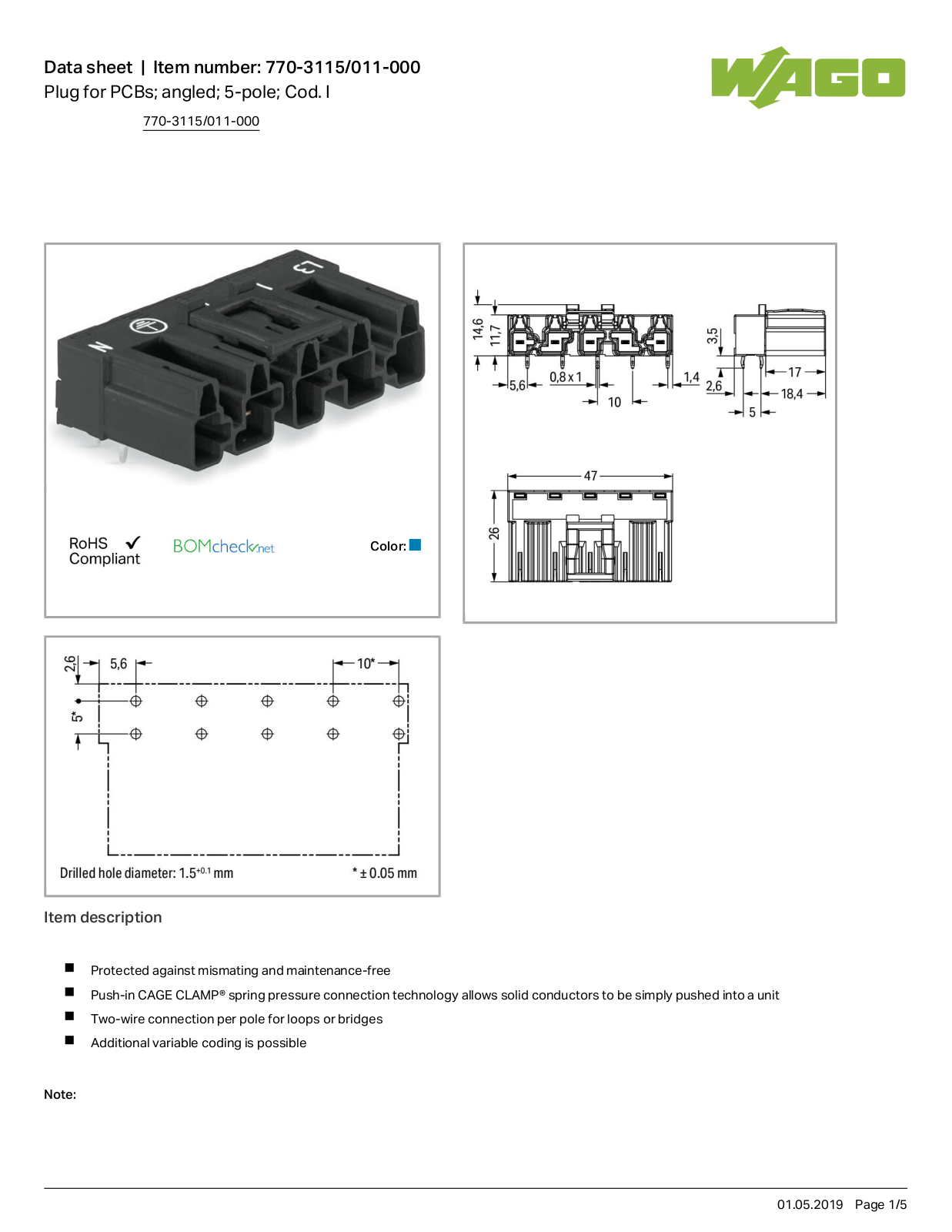 Wago 770-3115/011-000 Data Sheet