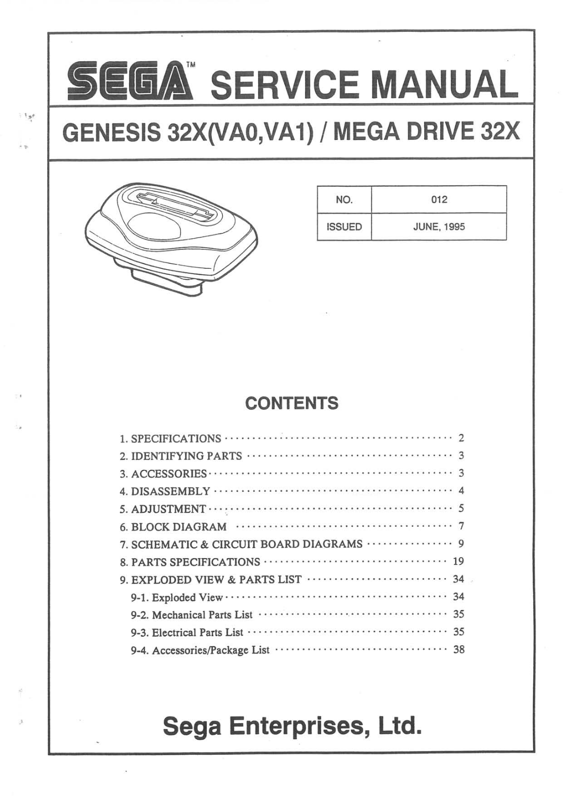 Sega Genesis 32X, Mega Drive 32X Service Manual