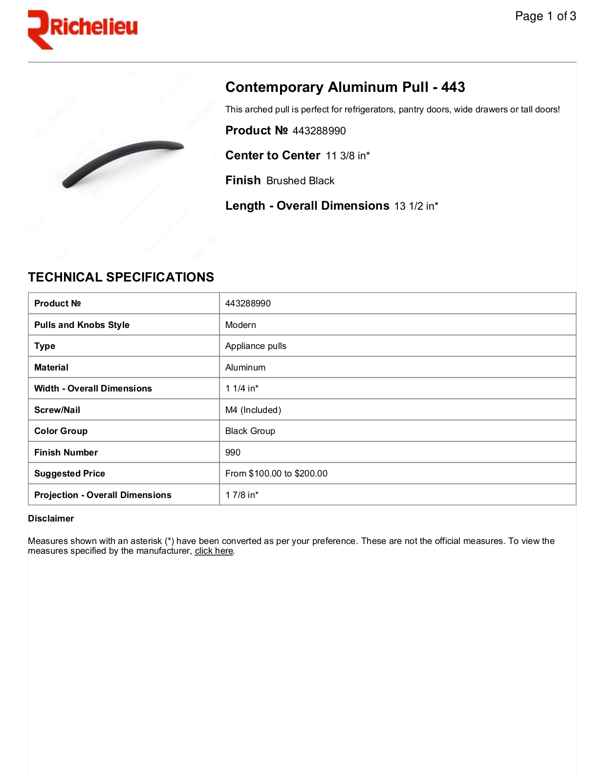 Richelieu RHC10559 Specifications - ManualMachine.com