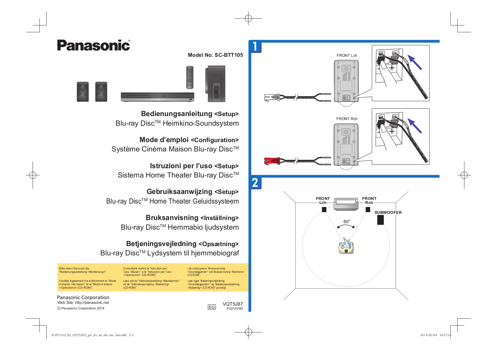 Panasonic SC-BTT105 User Manual