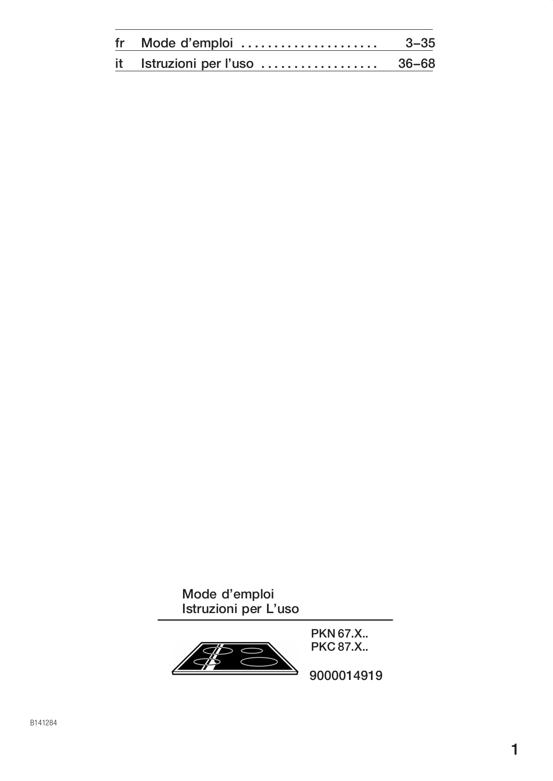 Bosch PKC875X01 User Manual