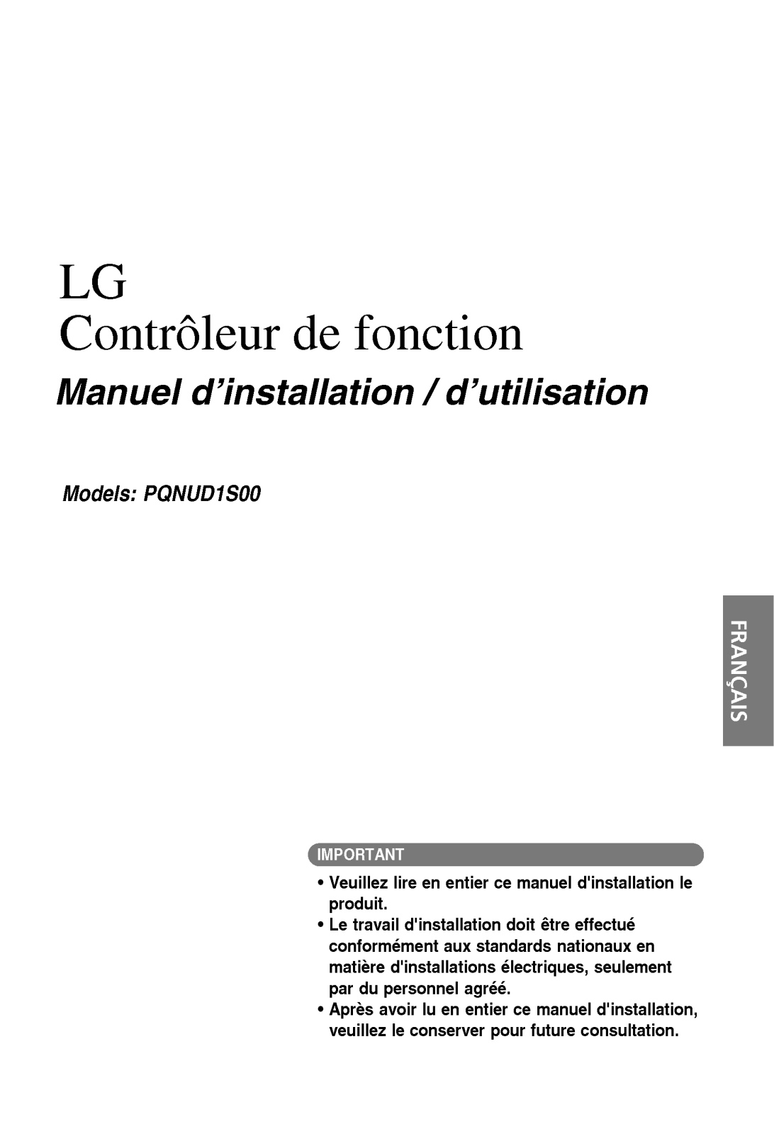 LG PQNUD1S00 User Manual