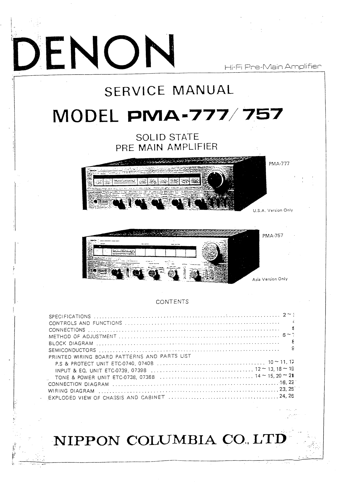 Denon PMA-777, PMA-757 Service Manual
