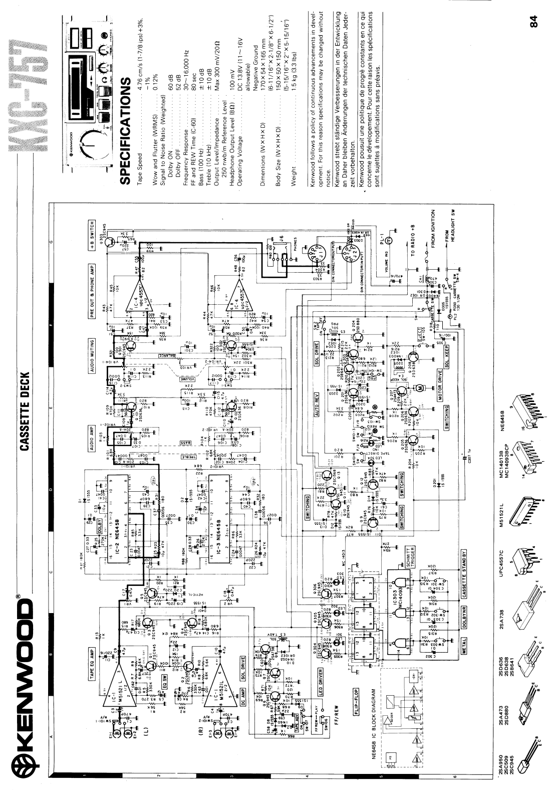 Kenwood KXC-757 Schematic