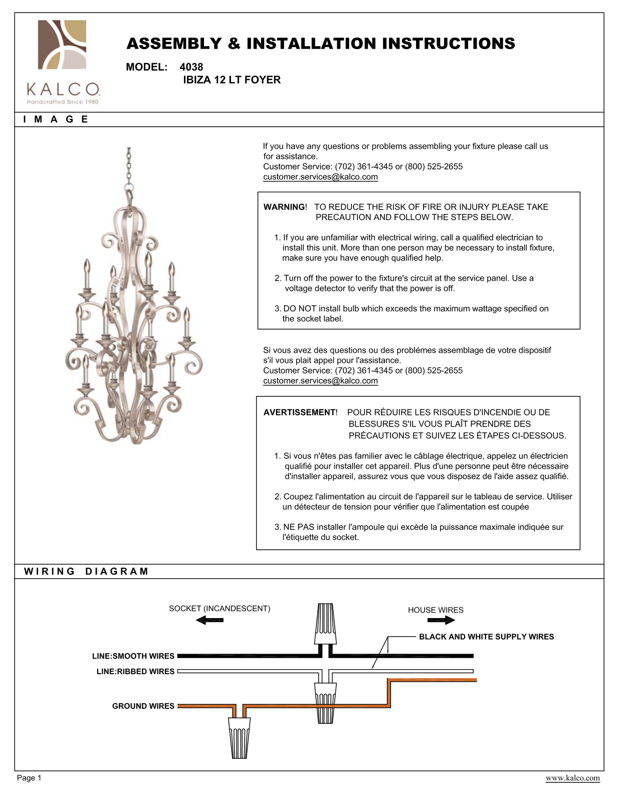 Kalco 4038PS, 4038AC User Manual