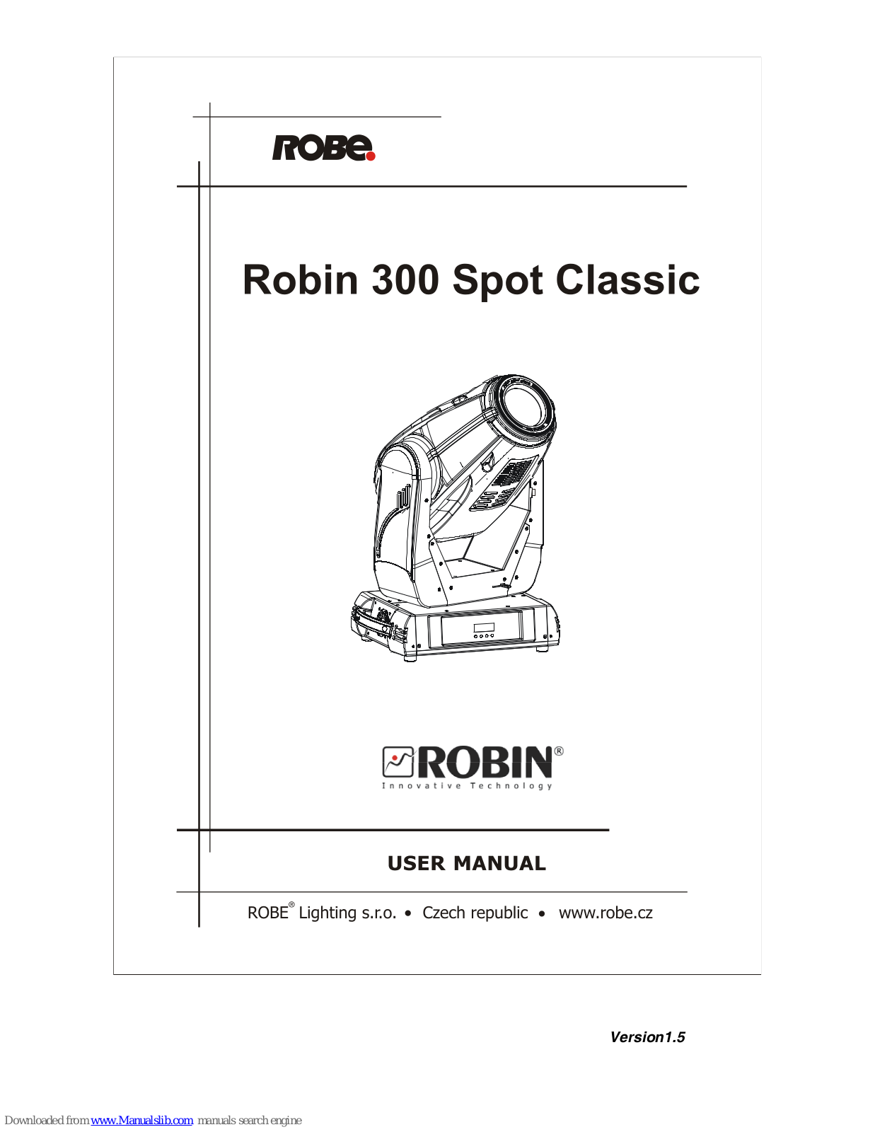 Robe Robin 300 Spot Classic User Manual