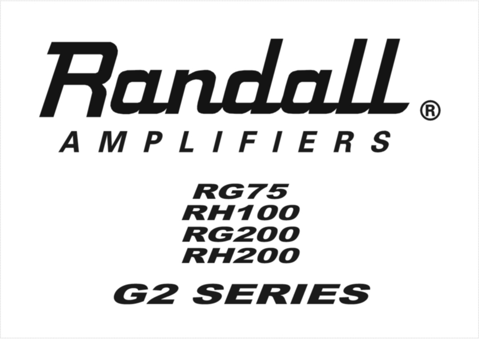 Randall G2 RH100, G2 RH200, G2 RG75, G2 RG200 User Manual