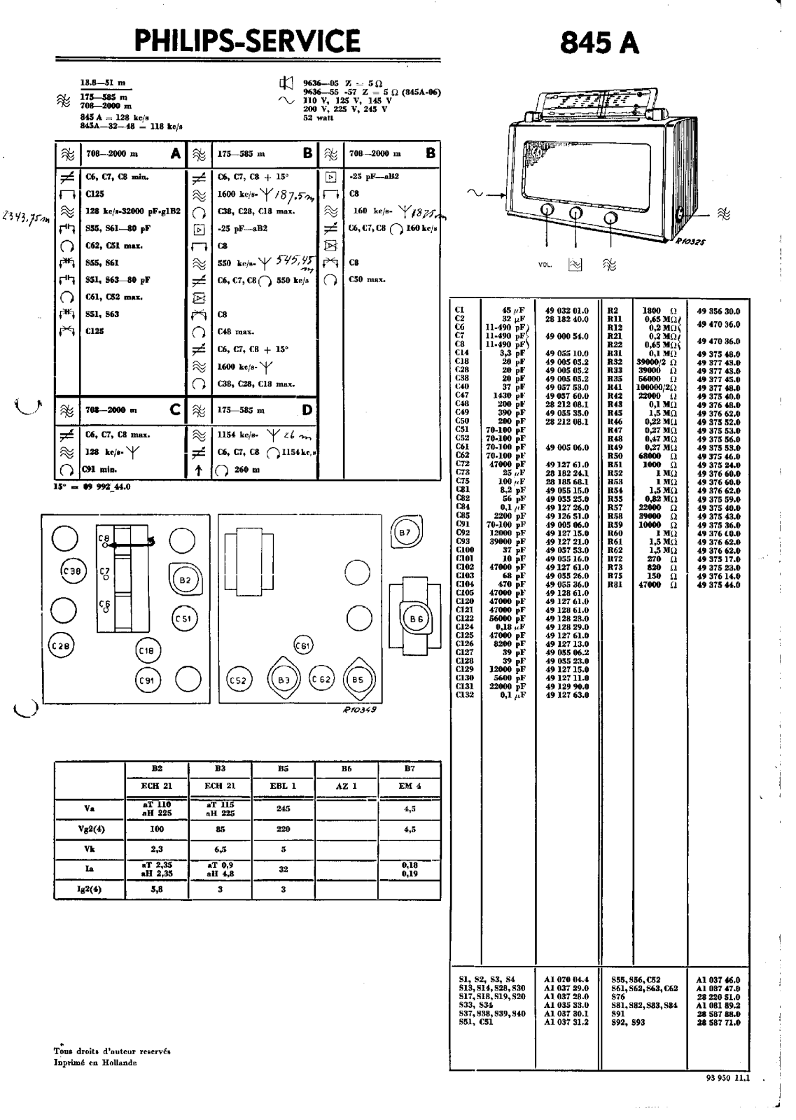 Philips 845-A Service Manual