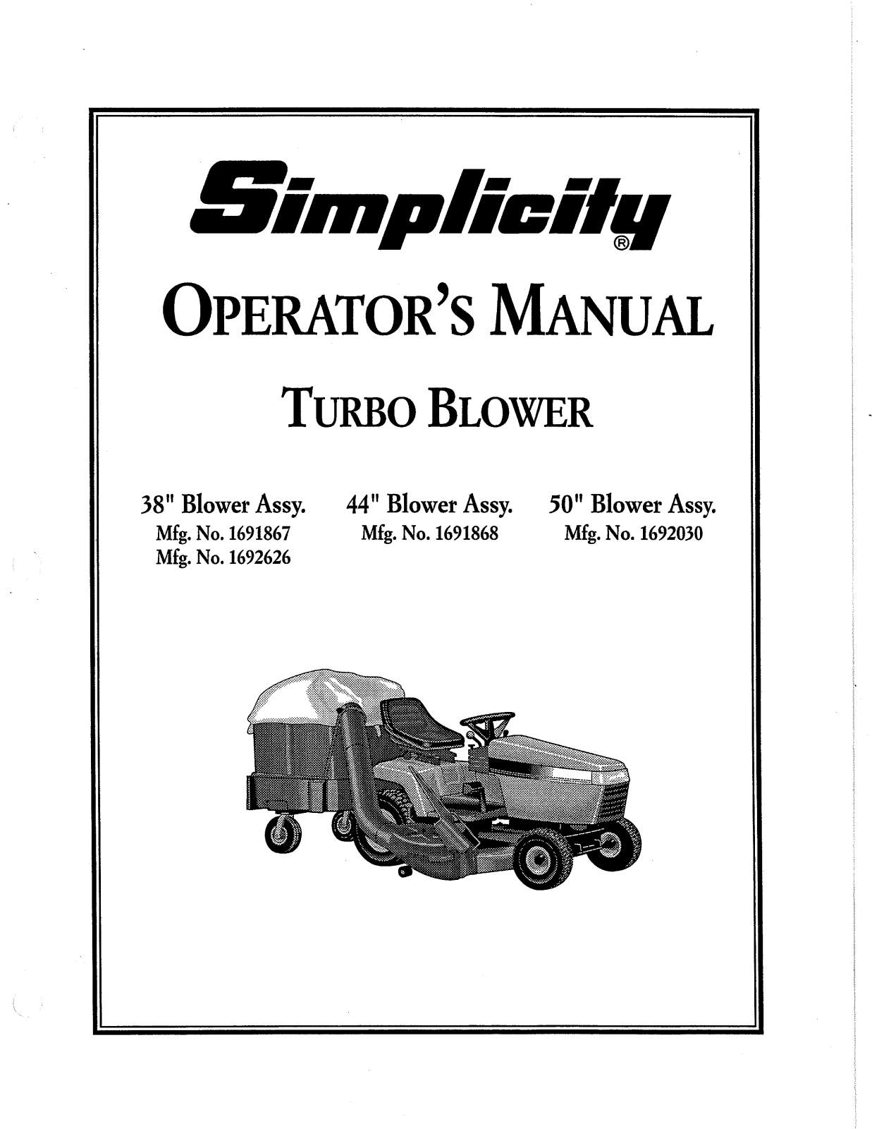 Simplicity 1692626, 1691868, 1692030, 1691867 User Manual