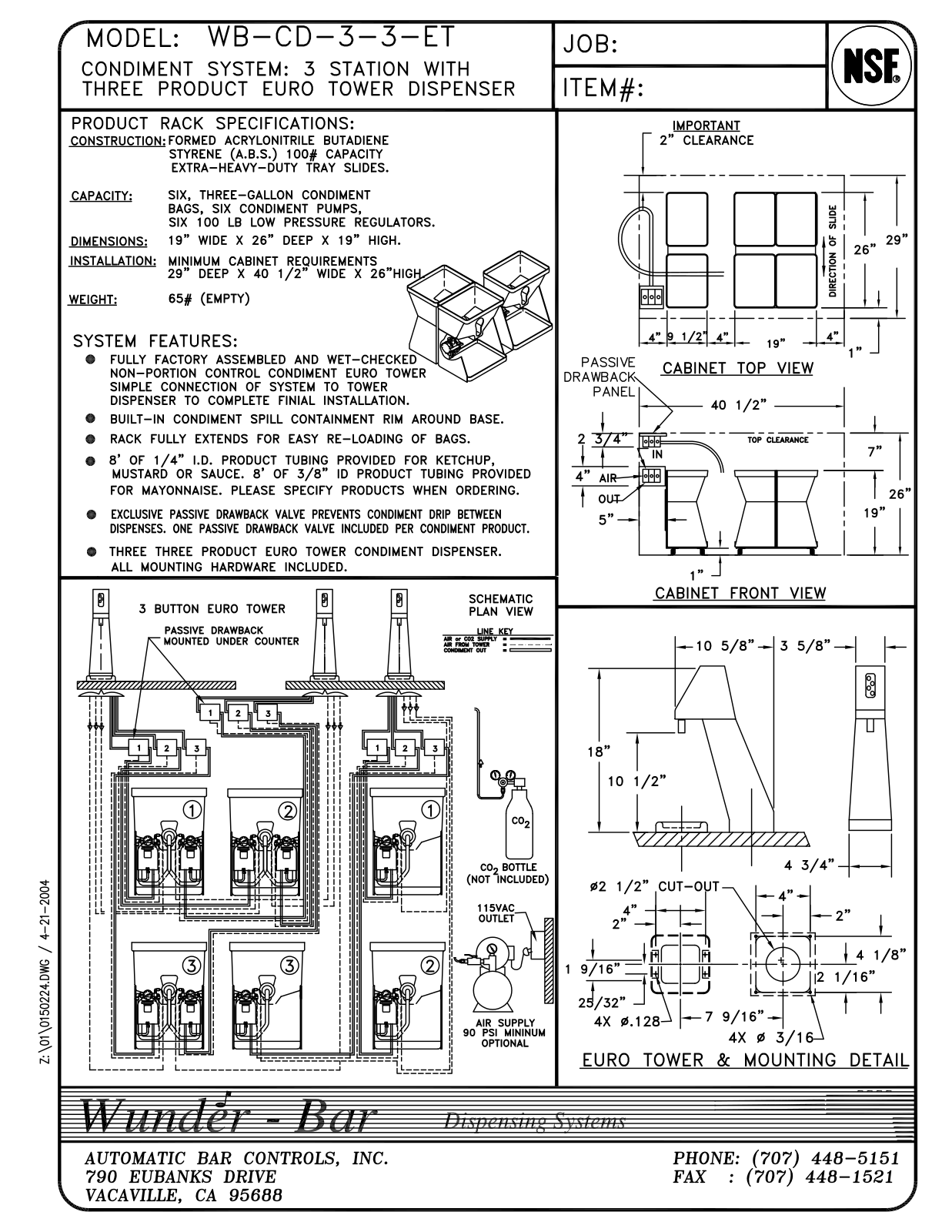 Wunder Bar WB-CD-3-3-ET User Manual