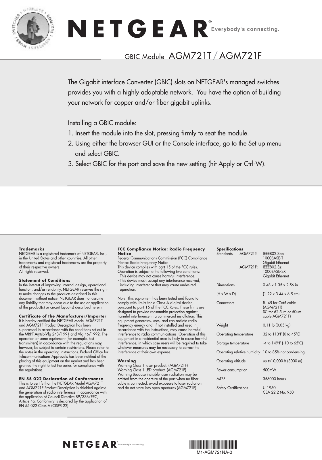 NETGEAR AGM721T User Manual