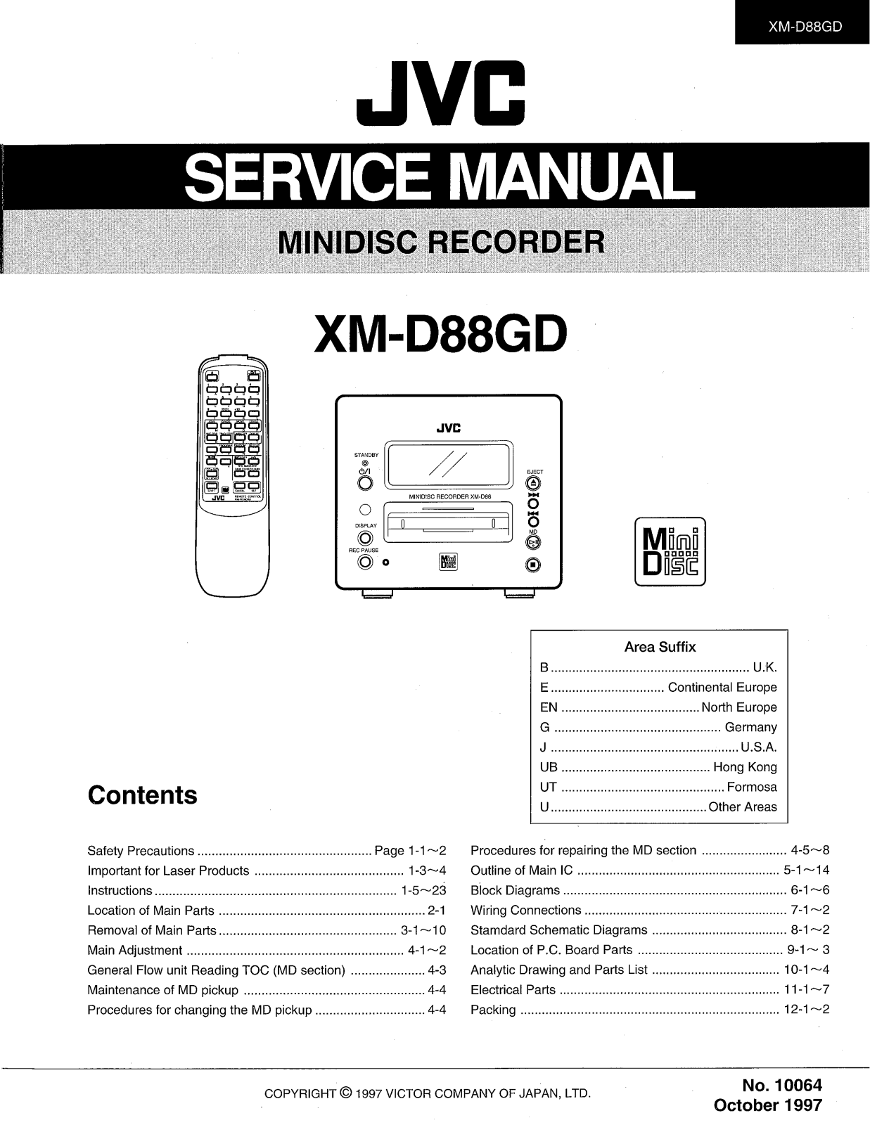 JVC XM-D88GDEN, XM-D88GDG, XM-D88GDJ, XM-D88GDU Service Manual
