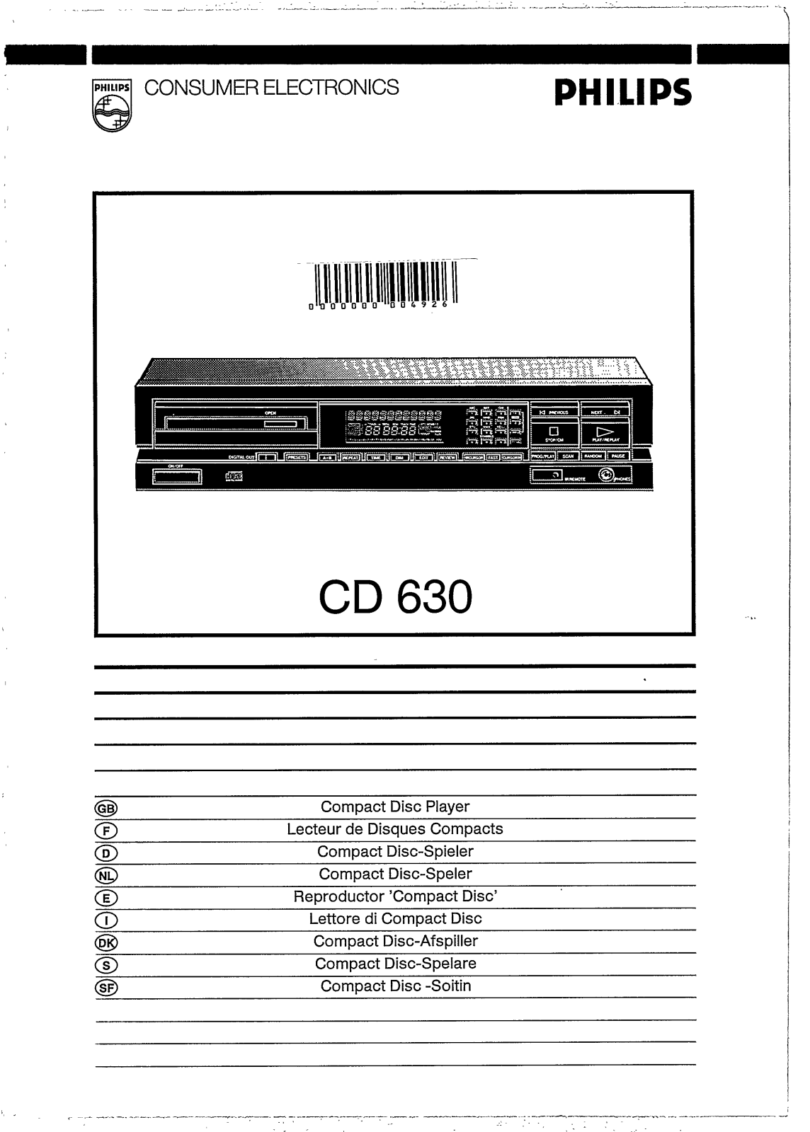 Philips CD630 User Manual