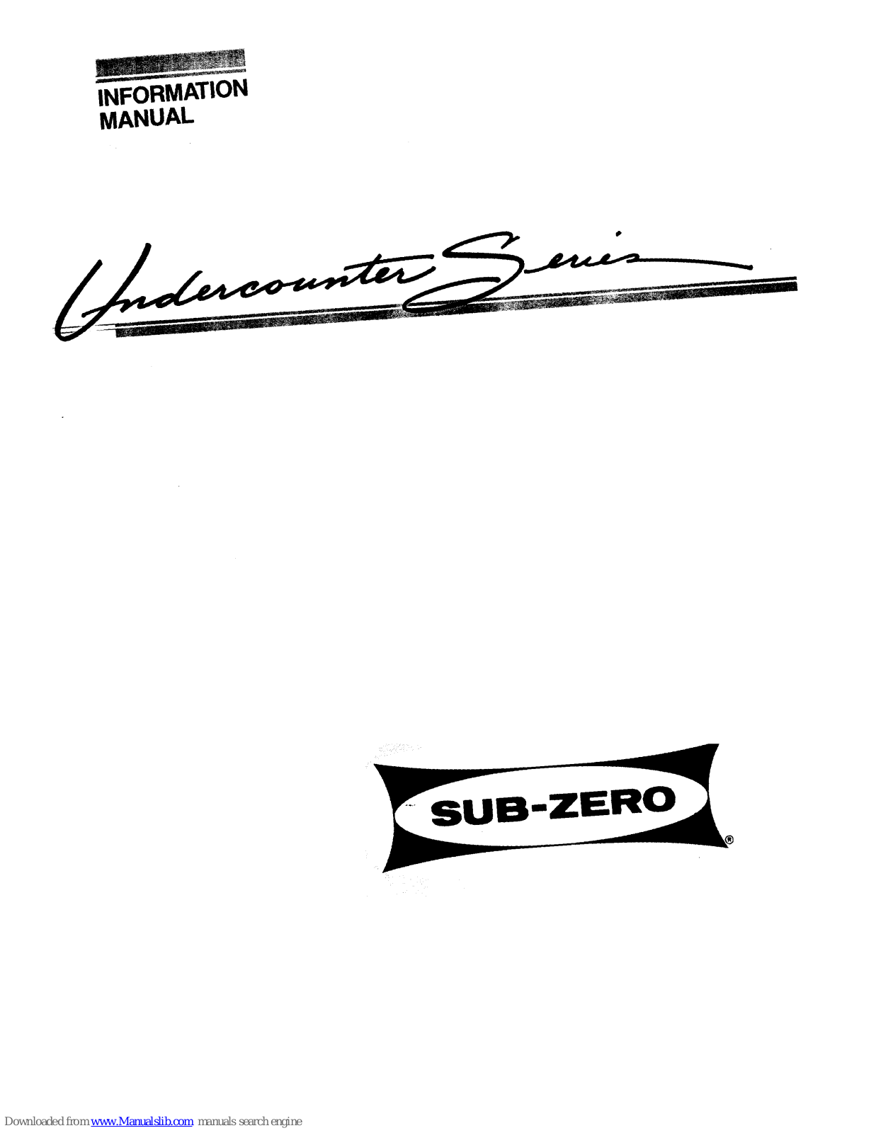 Sub-Zero 249FF, 249R, 245, 249RP, 801RFD Information Manual - ManualMachine.com
