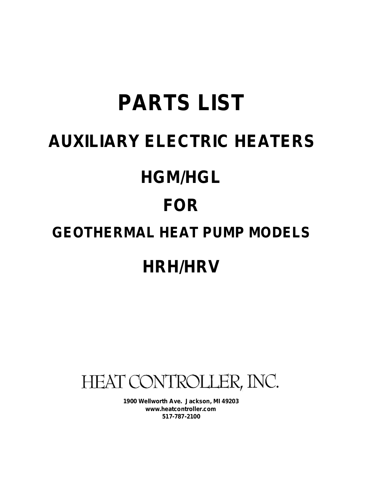 Comfort-aire Hgm12a, Hgm8a, Hgm5a, Hgl10a, Hgl15a Owner's Manual