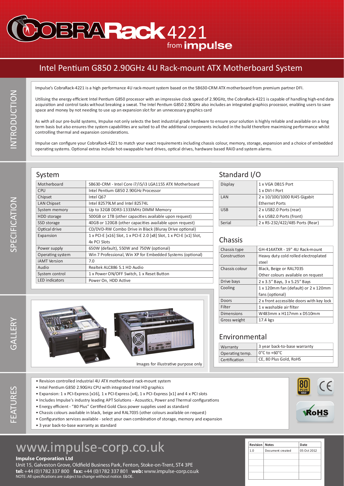 Impulse CobraRack-4221 User Manual