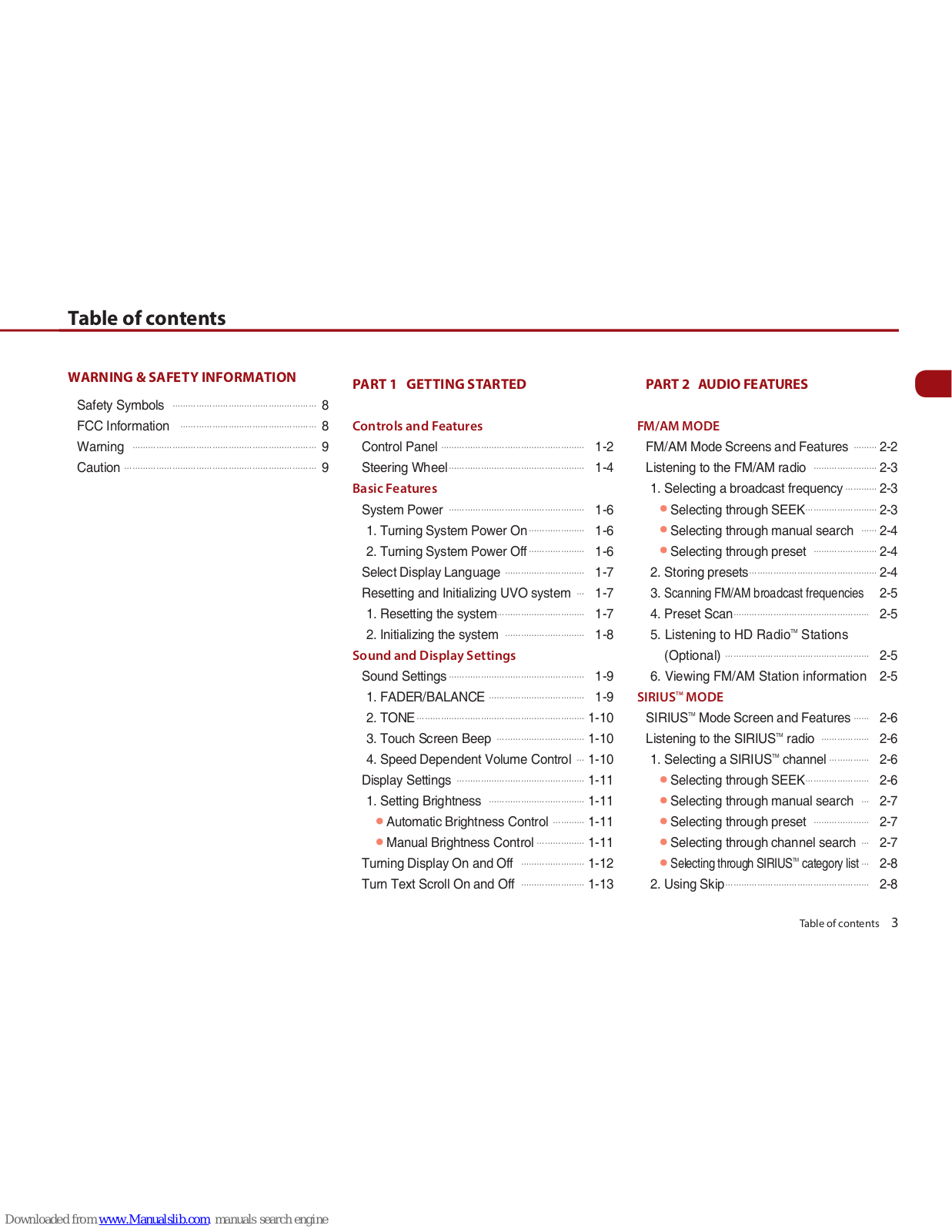 Kia UVO User Manual