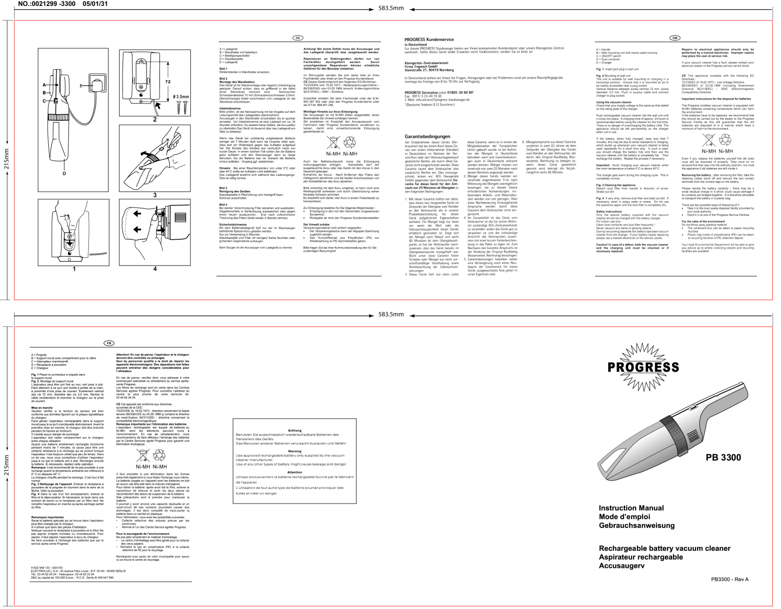 PROGRESS PB3300 User Manual