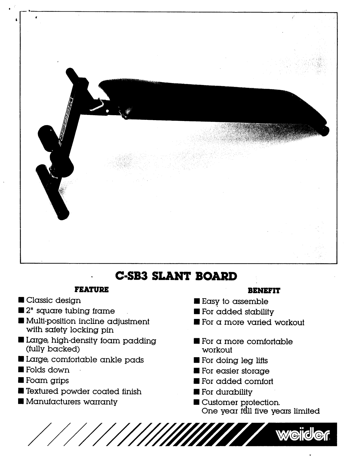 NordicTrack CSB30 Owner's Manual