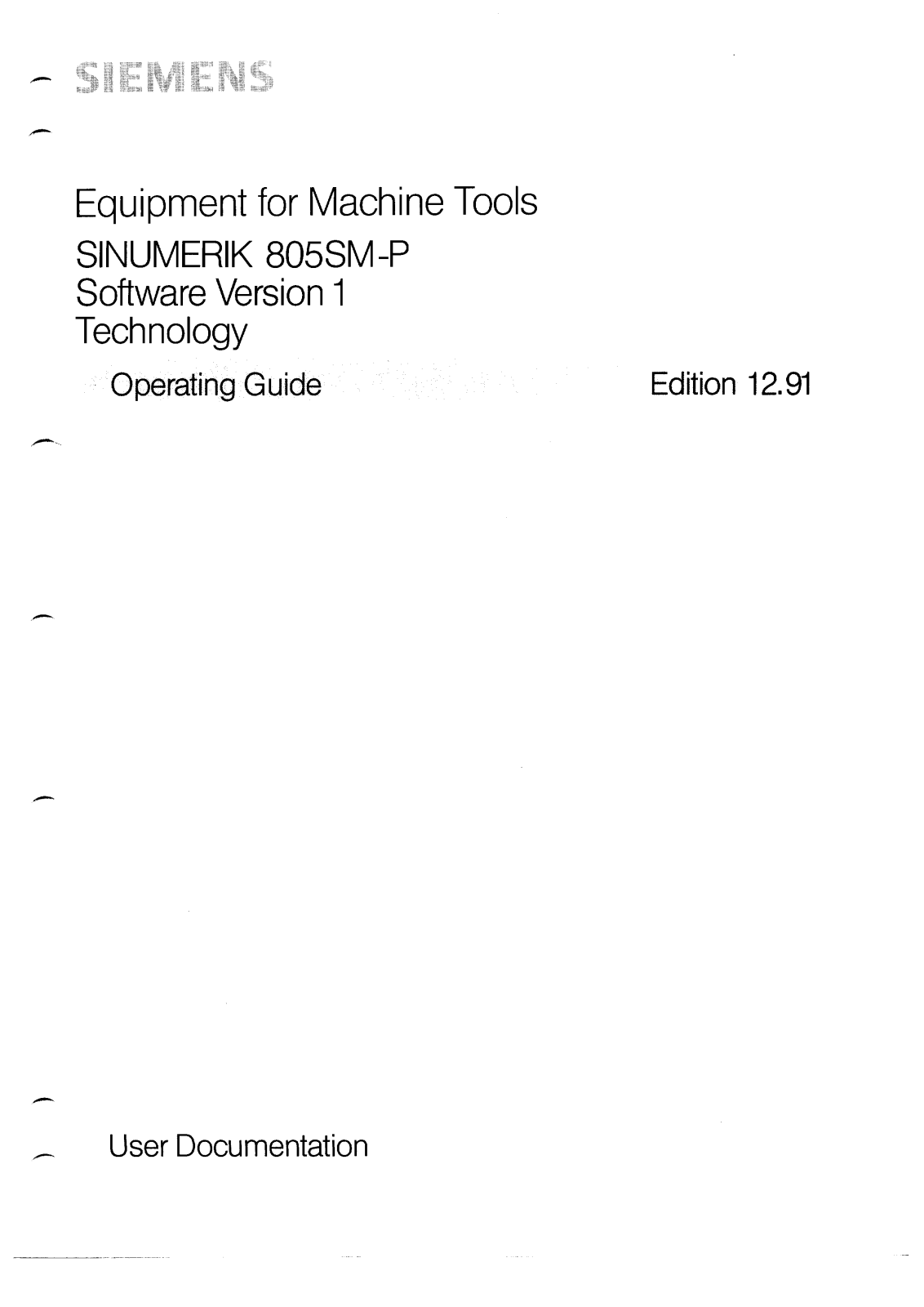 siemens 805SM-P User Manual