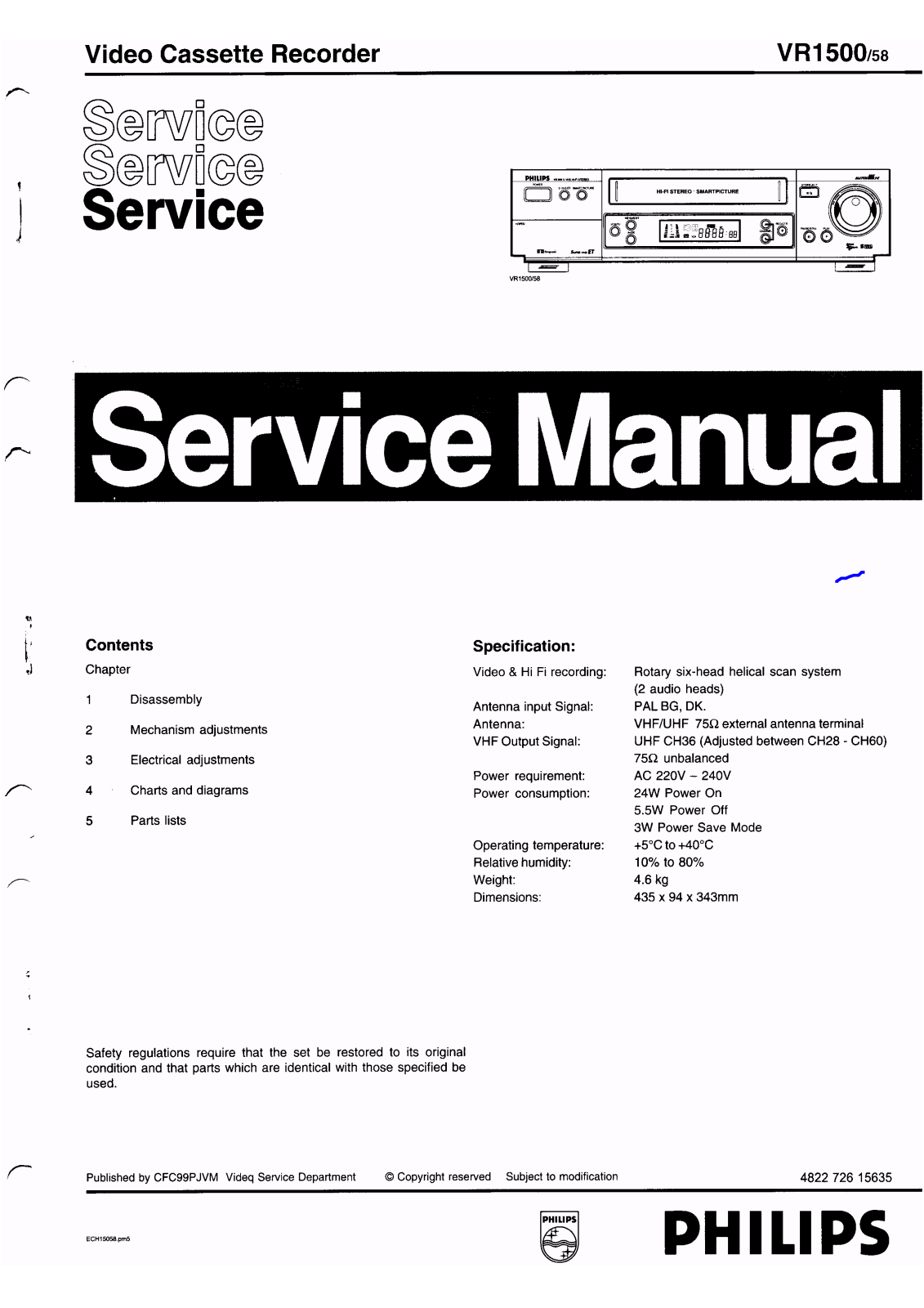 Philips PJVM V12 Service Manual