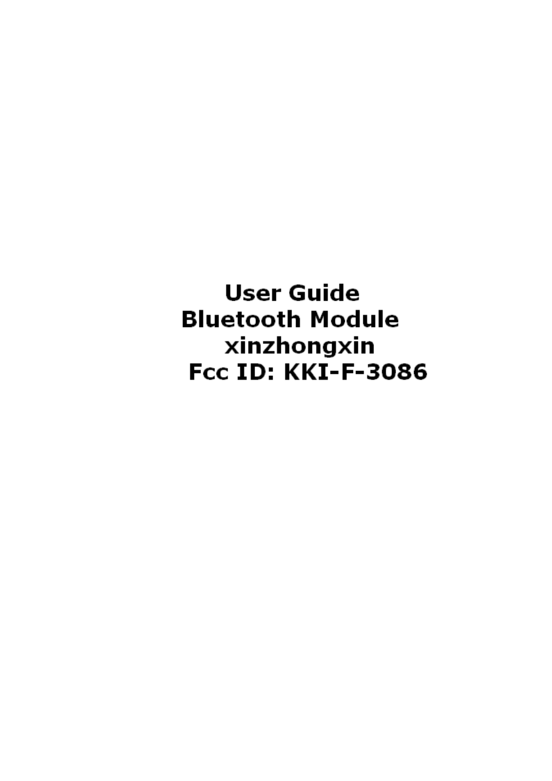 ShenZhen F 3086 User Manual