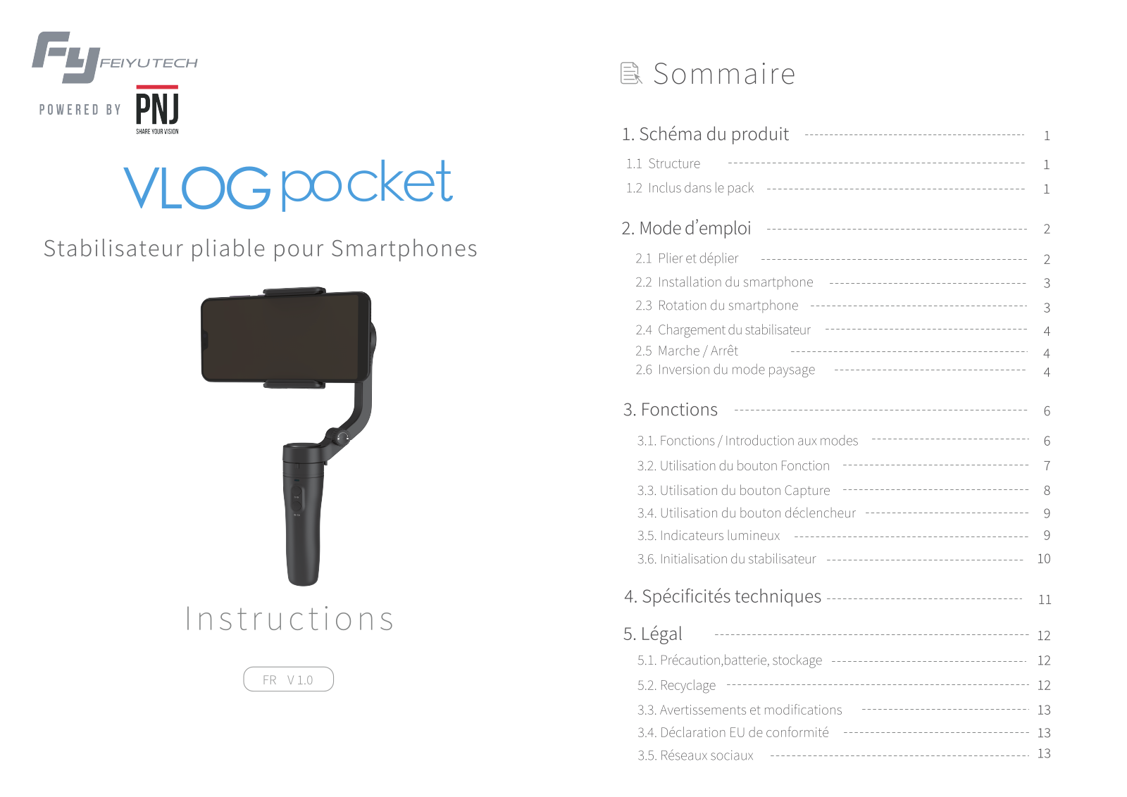 FEIYLU VLOGPOCKET Instruction Manual