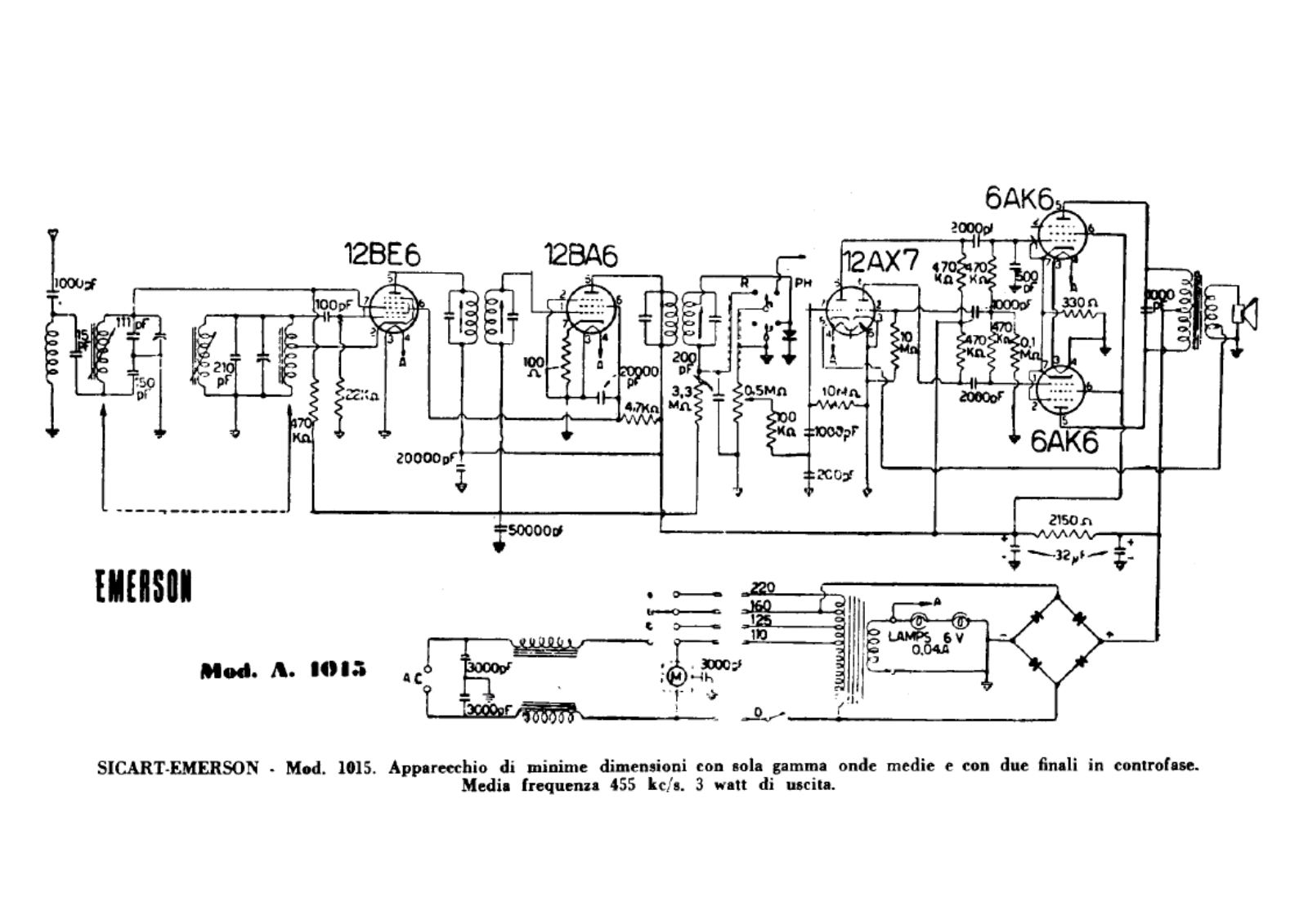 Emerson 1015 schematic