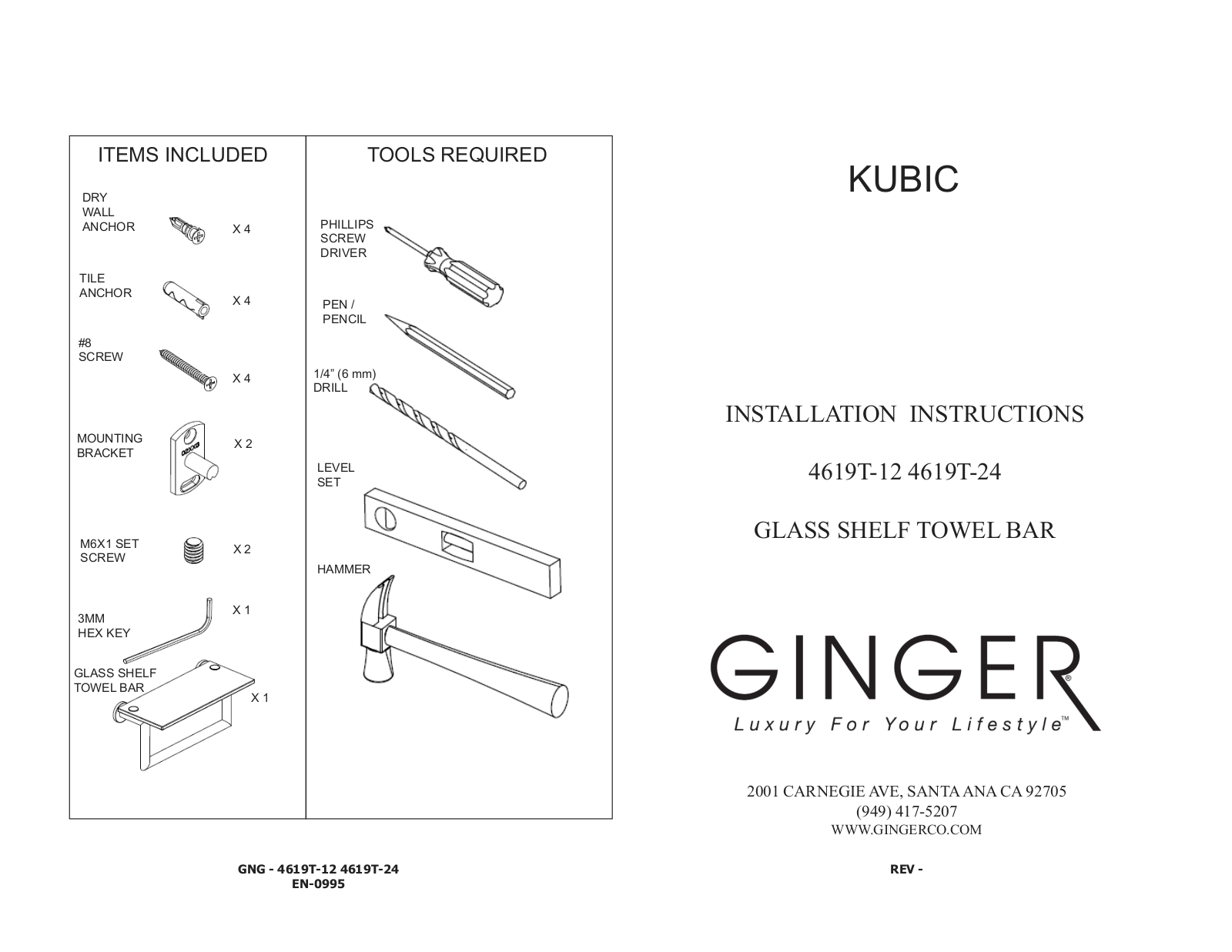 Ginger GIN1396 Installation & Assembly - ManualMachine.com