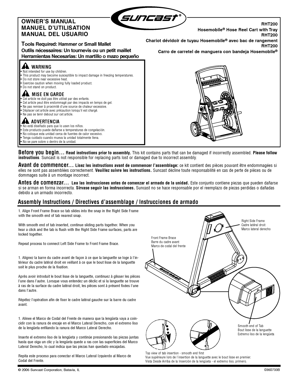 Suncast RHT2005, RHT200 User Manual - ManualMachine.com