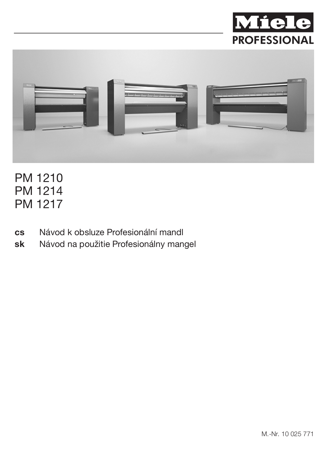 Miele PM 1210, PM 1214, PM 1217 User manual