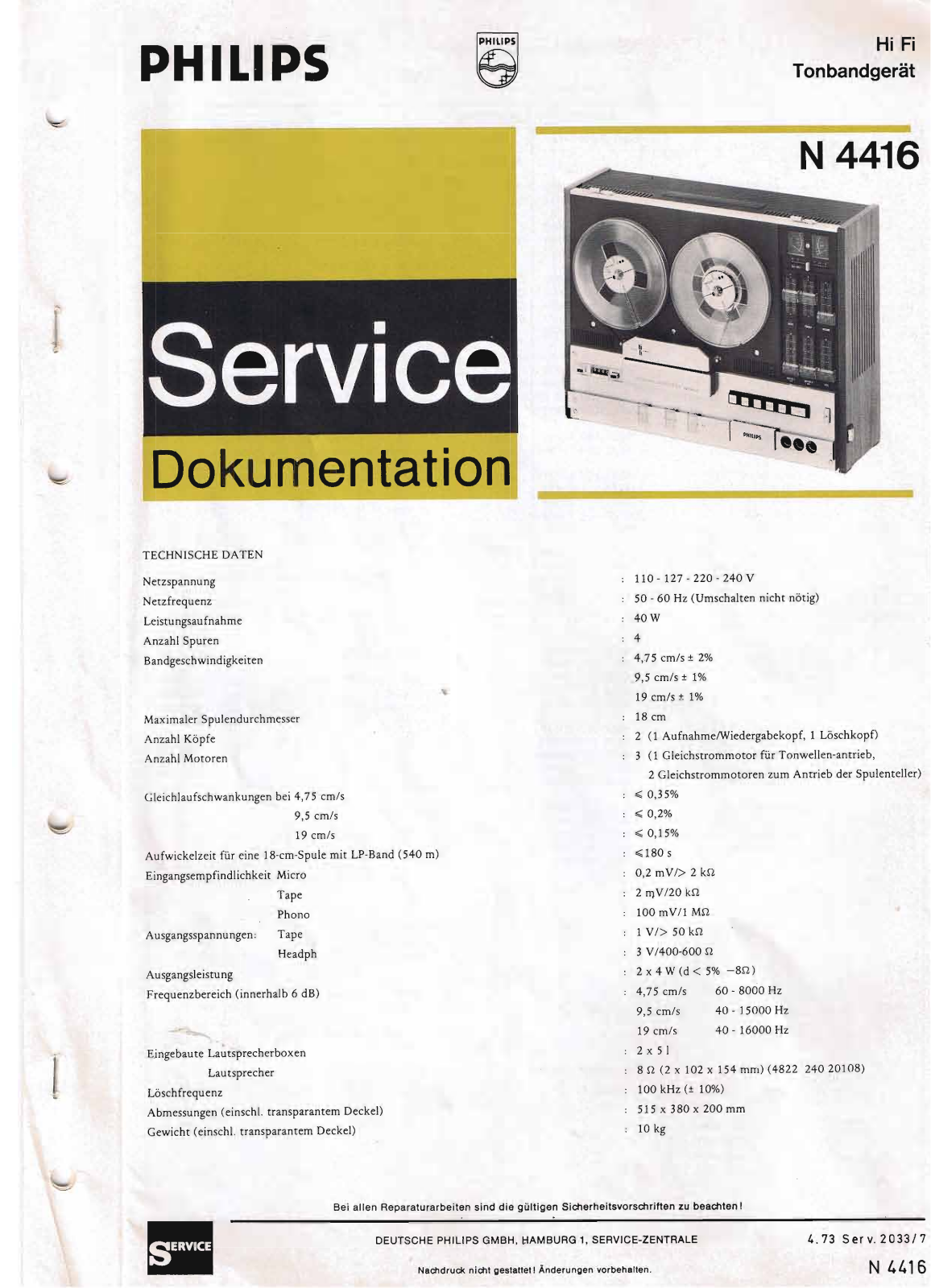 Philips N-4416 Service Manual