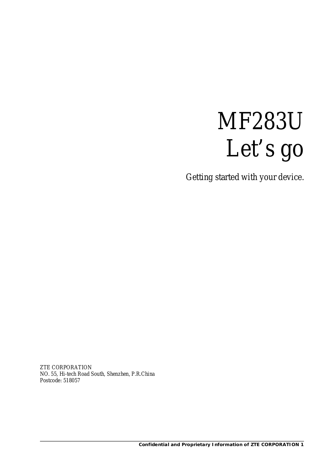 ZTE MF283U User Manual