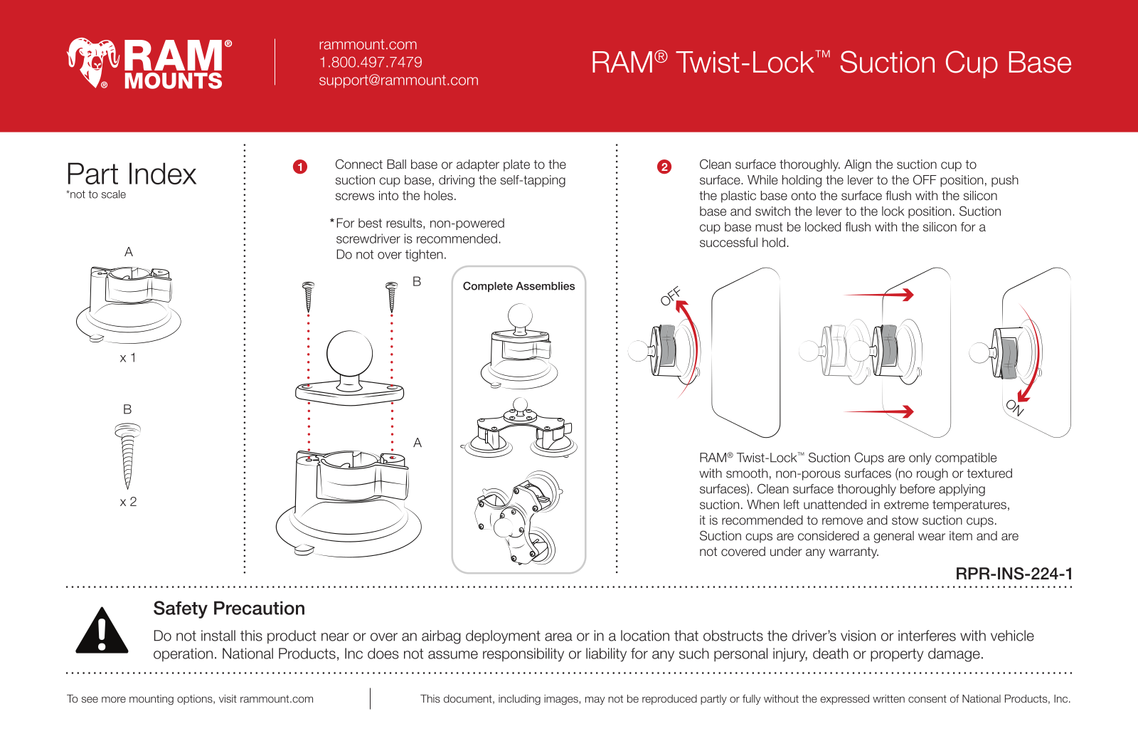RAM mounts Twist-Lock Assembly Guide - ManualMachine.com