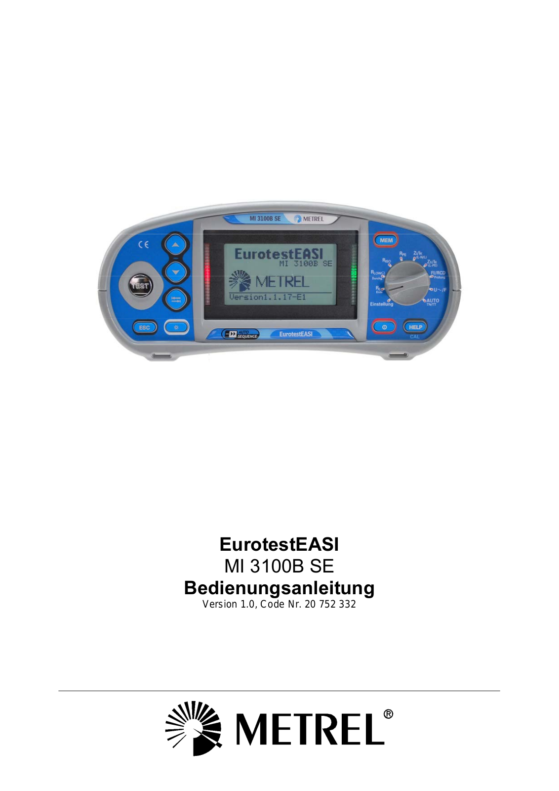 Metrel EurotestEASI, MI 3100B SE User guide