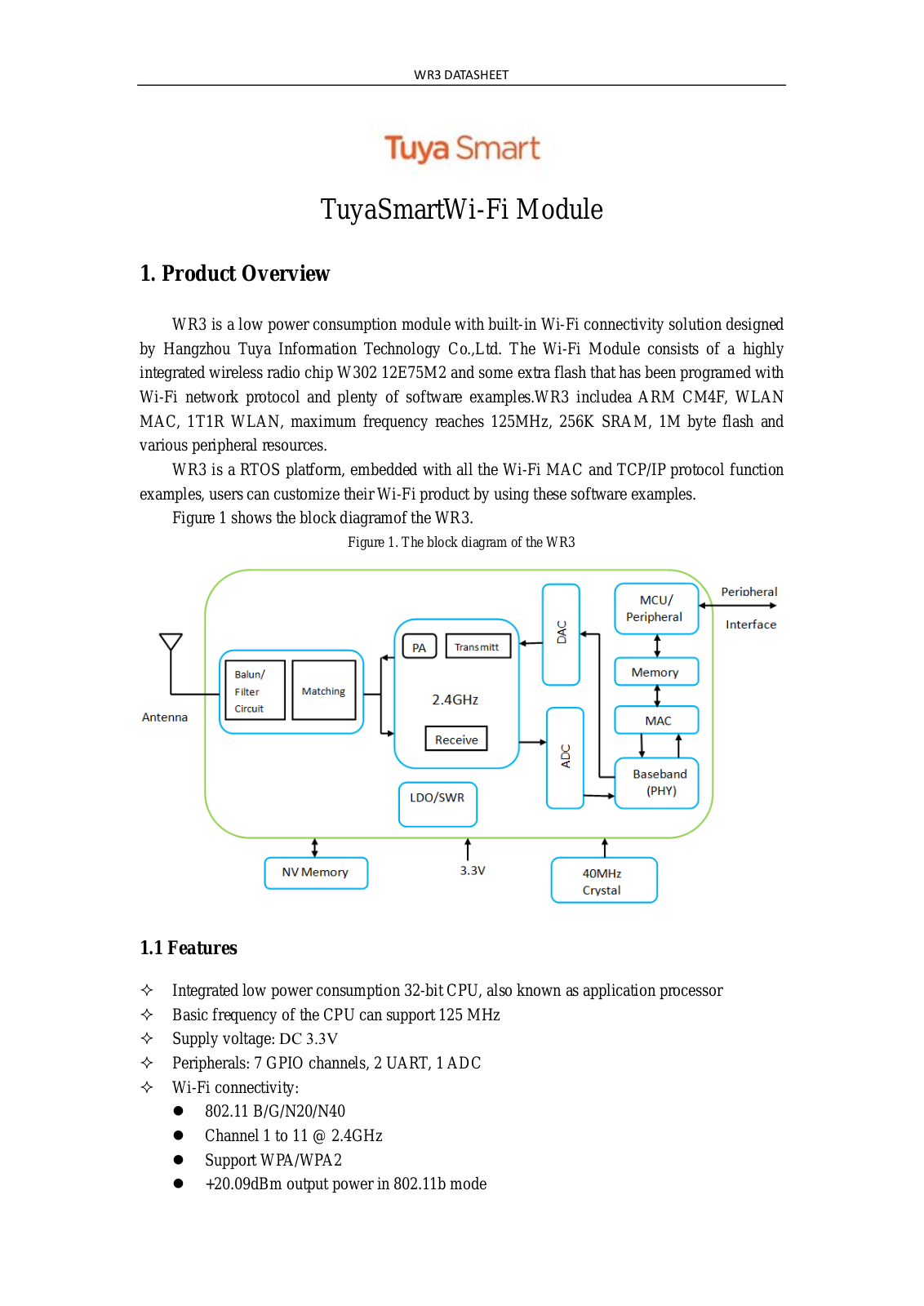 Hangzhou Tuya Information Technology WR3 User Manual