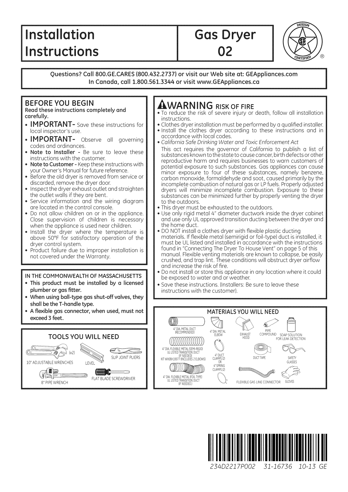 GE DCCB330GJ2WC, DCCB330GJ3WC, DCCB330GJ4WC, DMCD330GJ3WC, DMCD330GJ4WC Installation Guide - ManualMachine.com