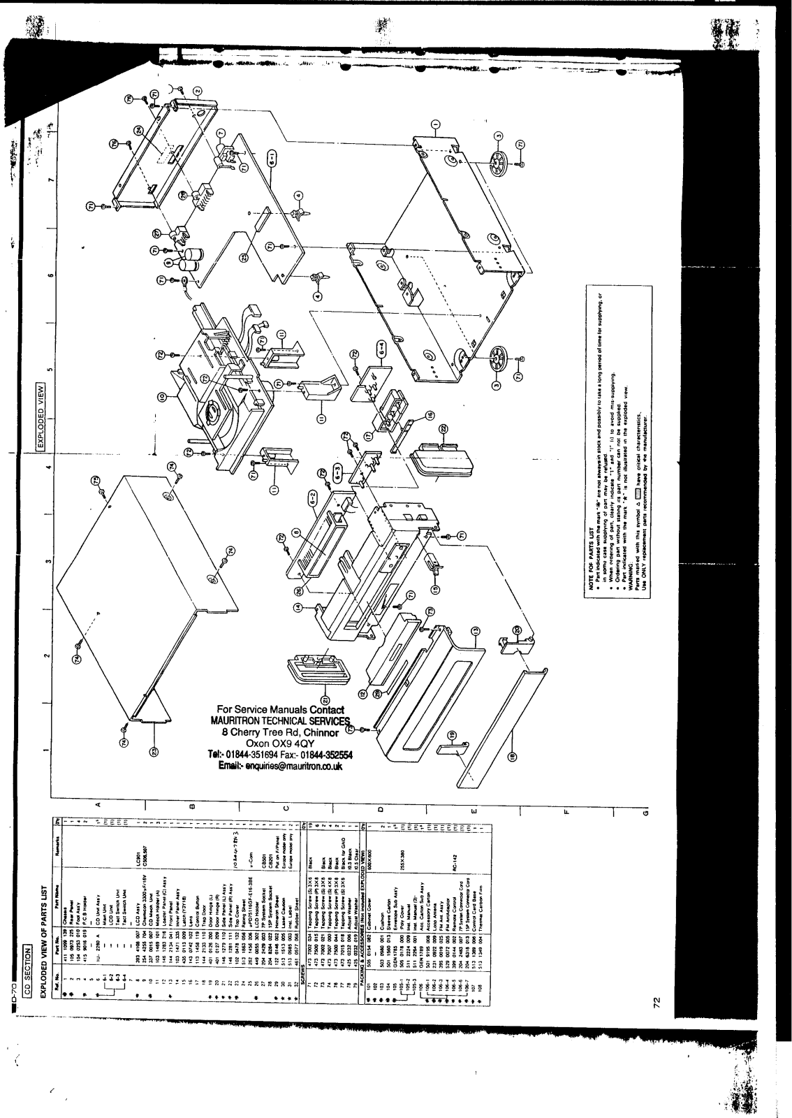 Denon UDRA-70, UDR-70, UCD-70 Schematic Diagram 9