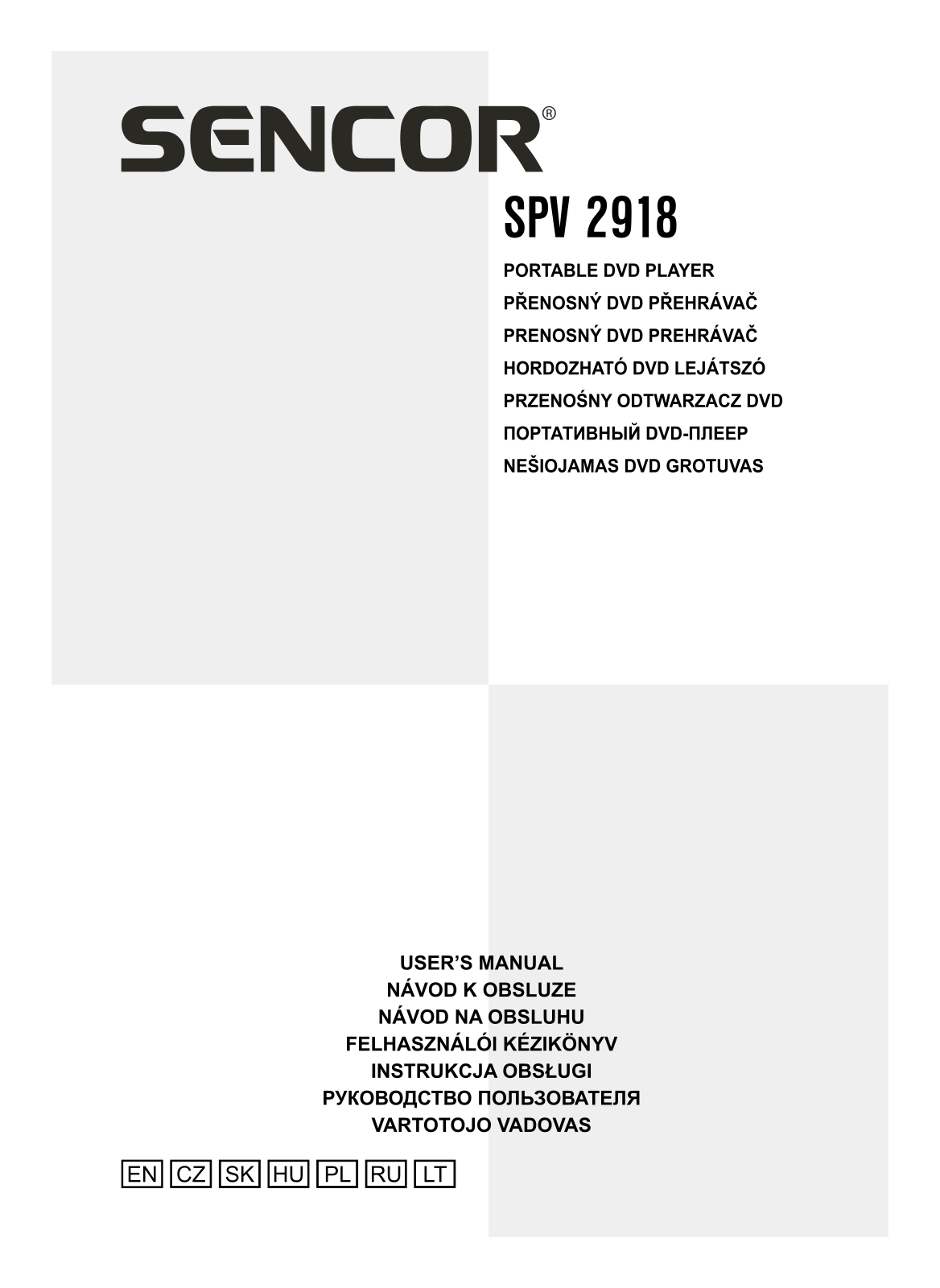 Sencor SPV 2918 User Manual