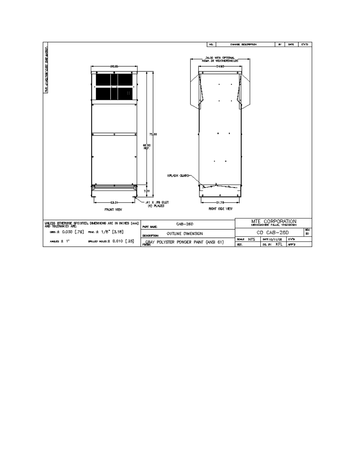 MTE CD CAB-26D CAD Drawings