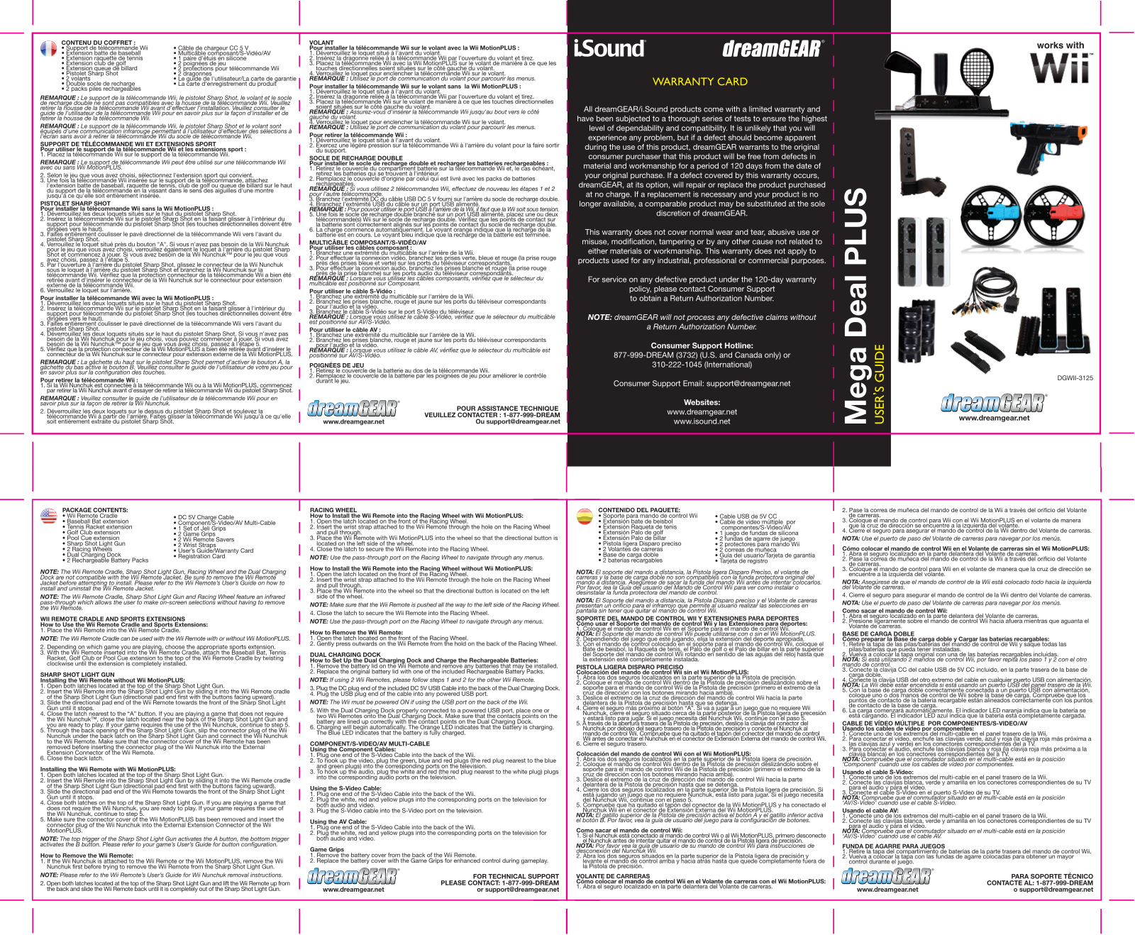 DREAMGEAR DGWII-3125 User Manual