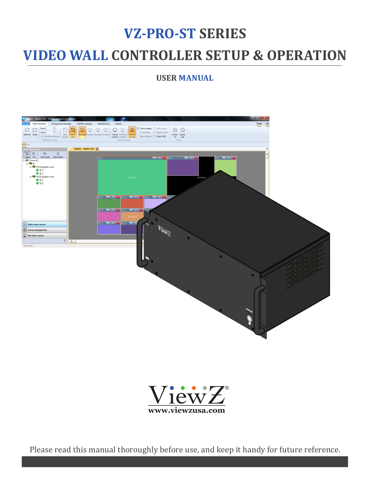 ViewZ VZ-PRO-ST4x4, VZ-PRO-ST20x20 User Manual