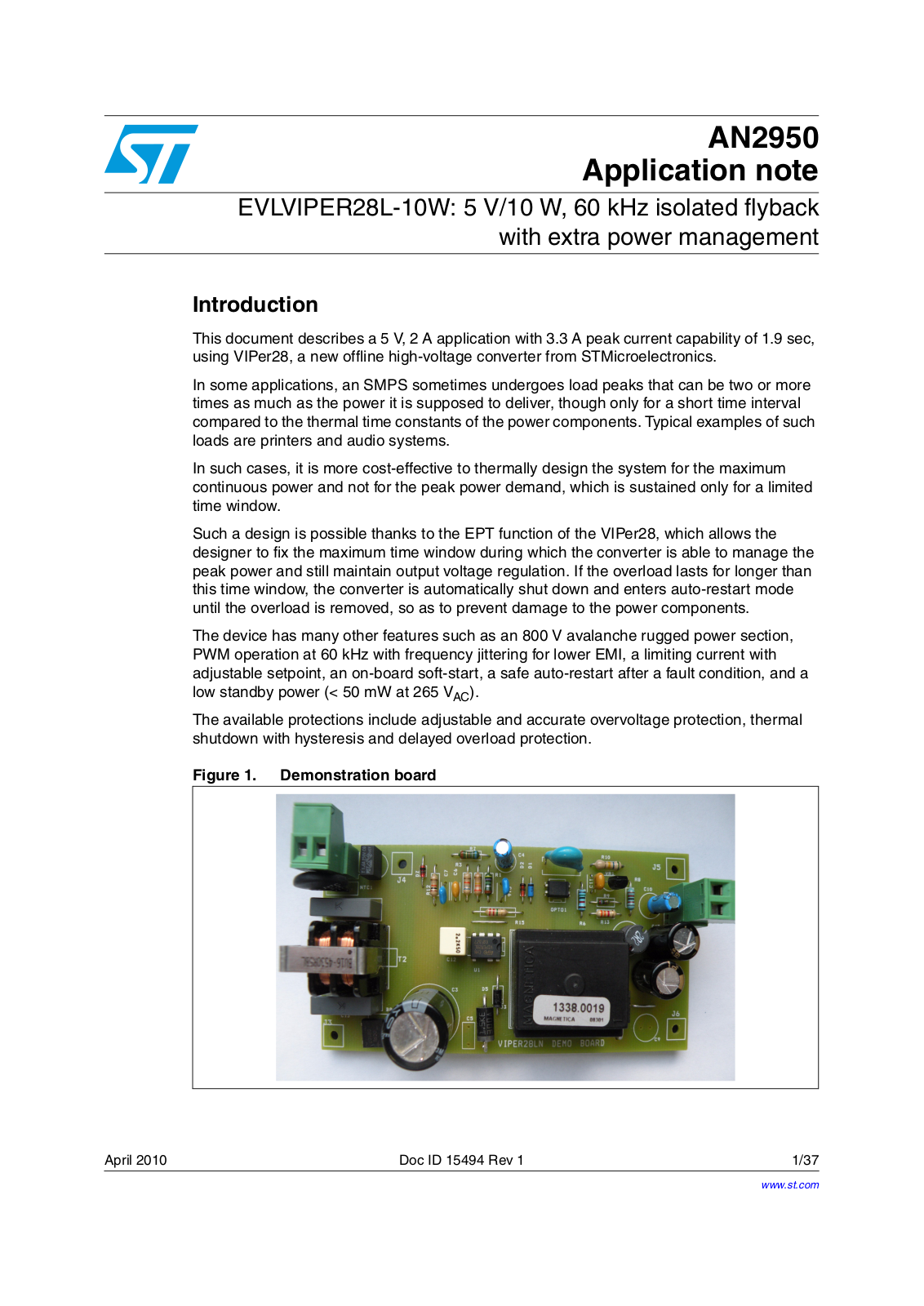 ST AN2950 APPLICATION NOTE