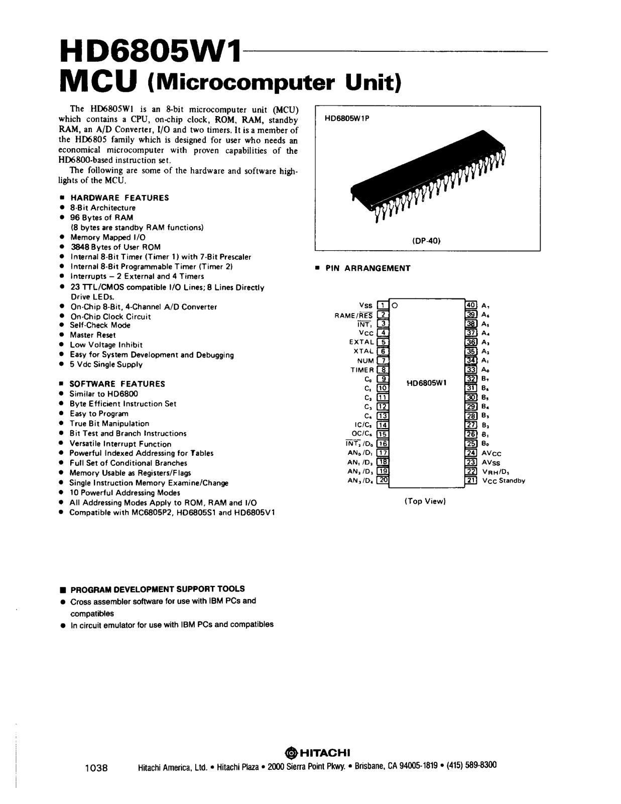 HIT HD6805W1 Datasheet