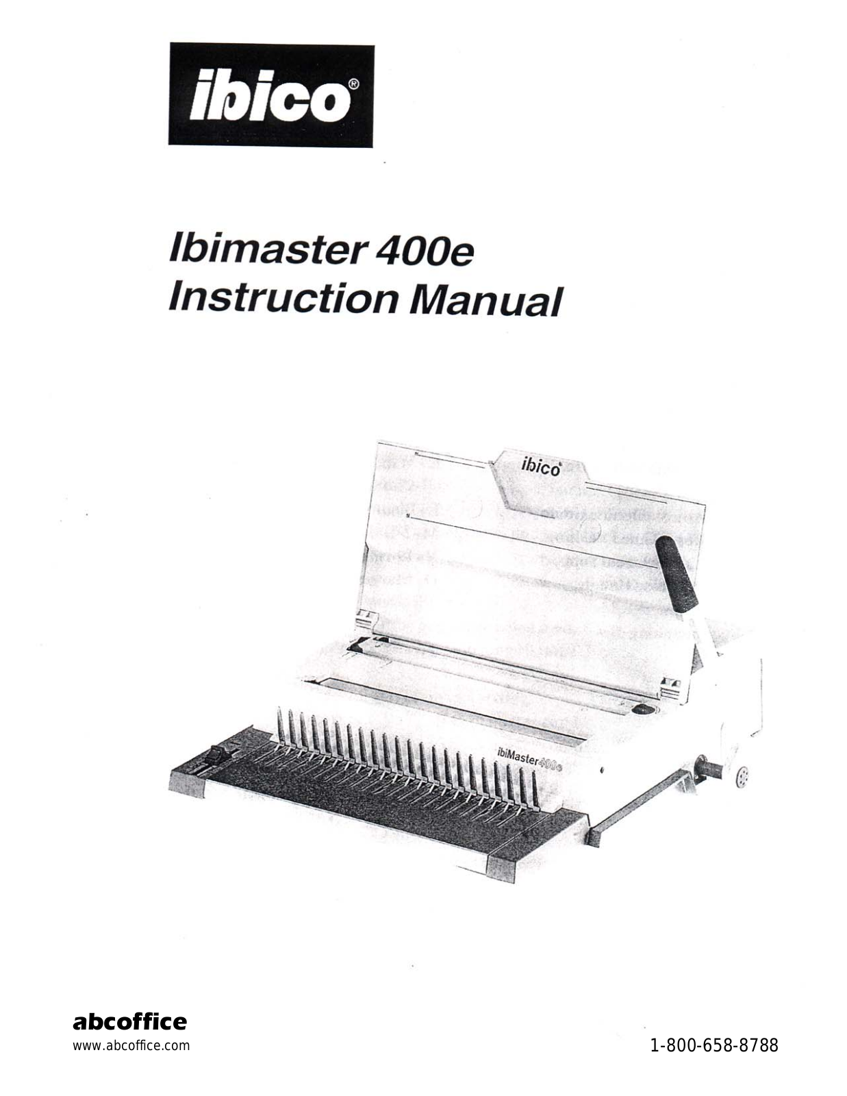 ibico Ibimaster 400e Instruction Manual