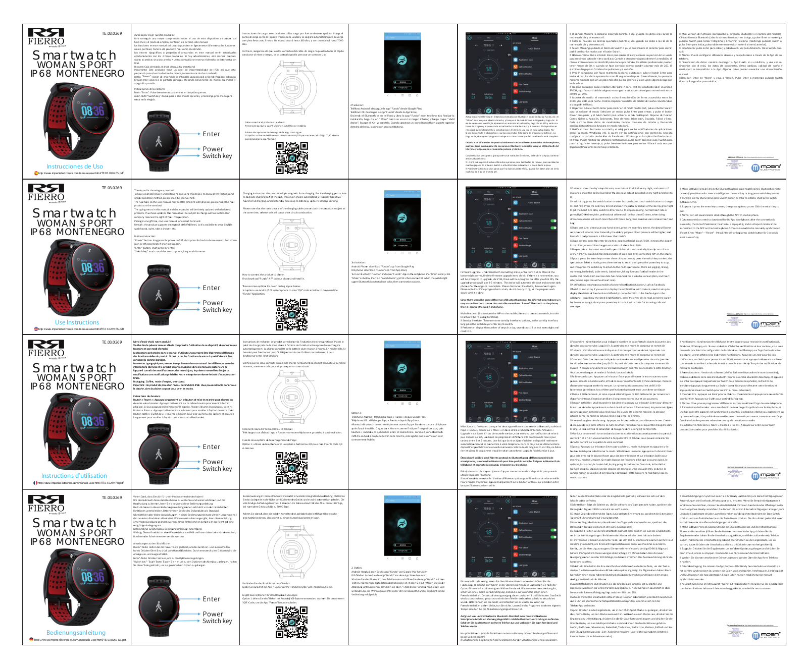 imperii electronics SmartWatch Women Sport IP68 Montenegro Instruction Manual